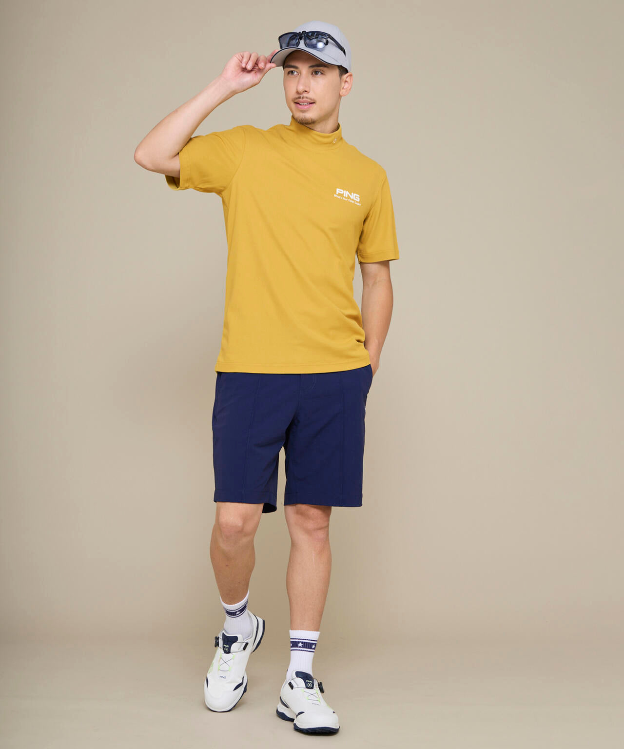 【PING APPAREL】【10カラーシリーズ】PEカノコ半袖ハイネックシャツ ＜NATIVE＞ (MENS)