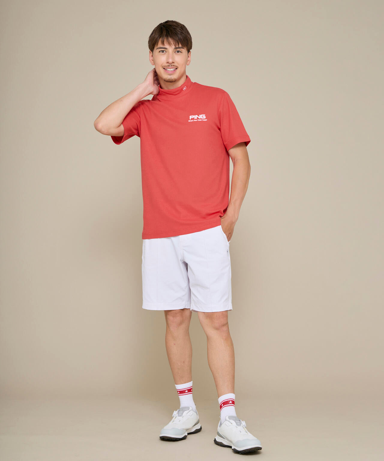 【PING APPAREL】【10カラーシリーズ】PEカノコ半袖ハイネックシャツ ＜NATIVE＞ (MENS)