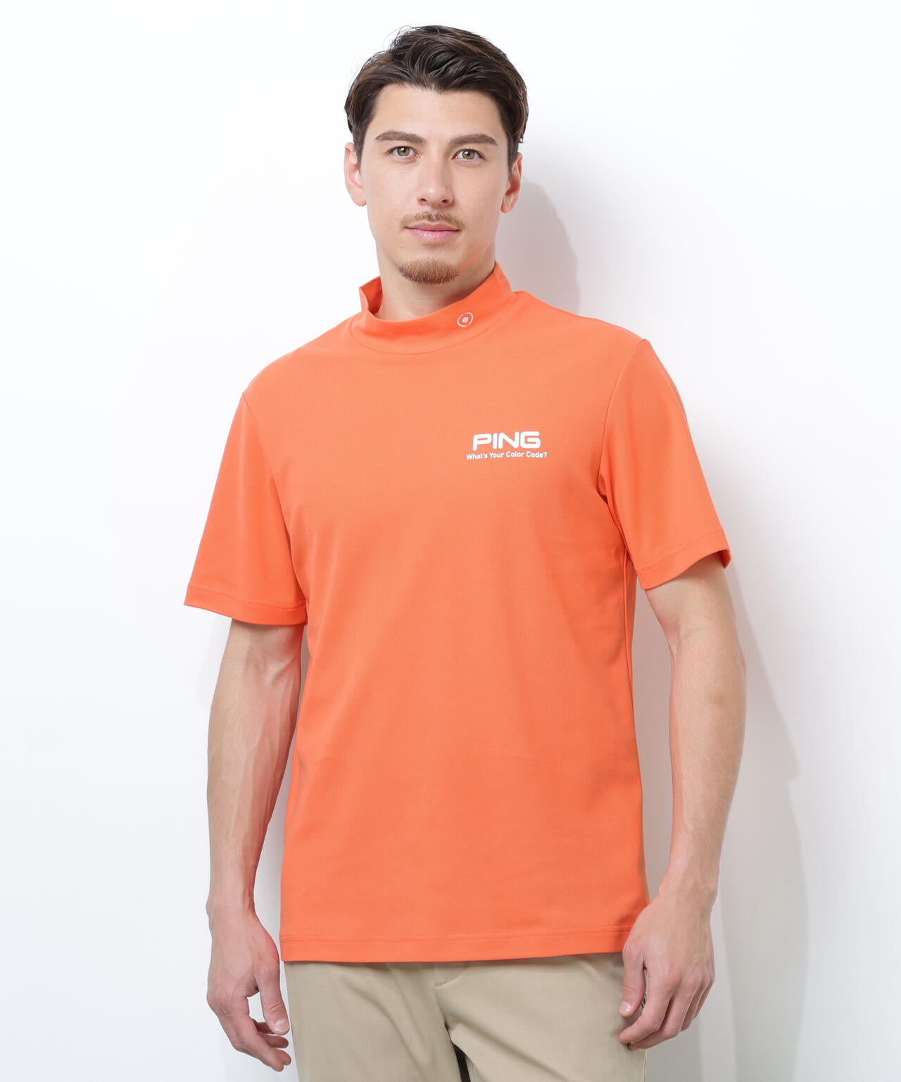 【PING APPAREL】【10カラーシリーズ】PEカノコ半袖ハイネックシャツ ＜NATIVE＞ (MENS)