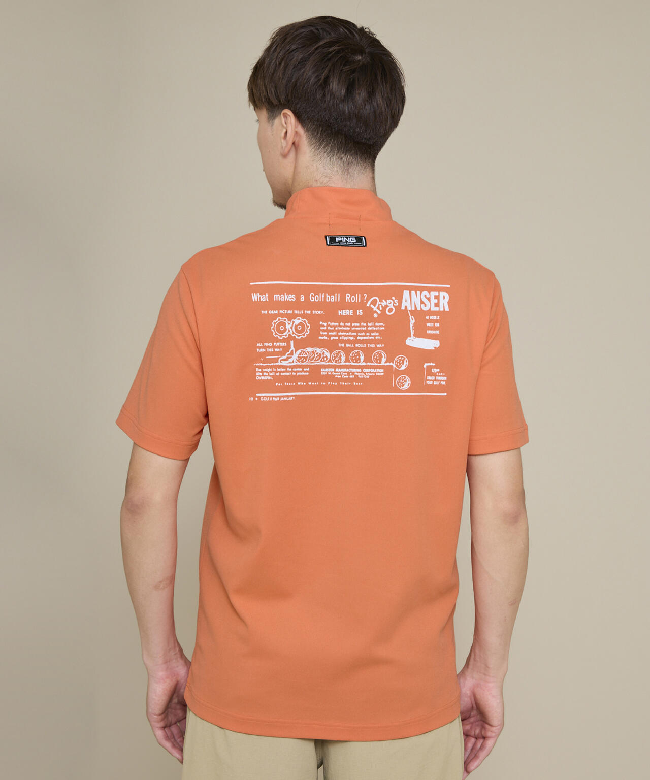 【PING APPAREL】【10カラーシリーズ】PEカノコ半袖ハイネックシャツ ＜NATIVE＞ (MENS)