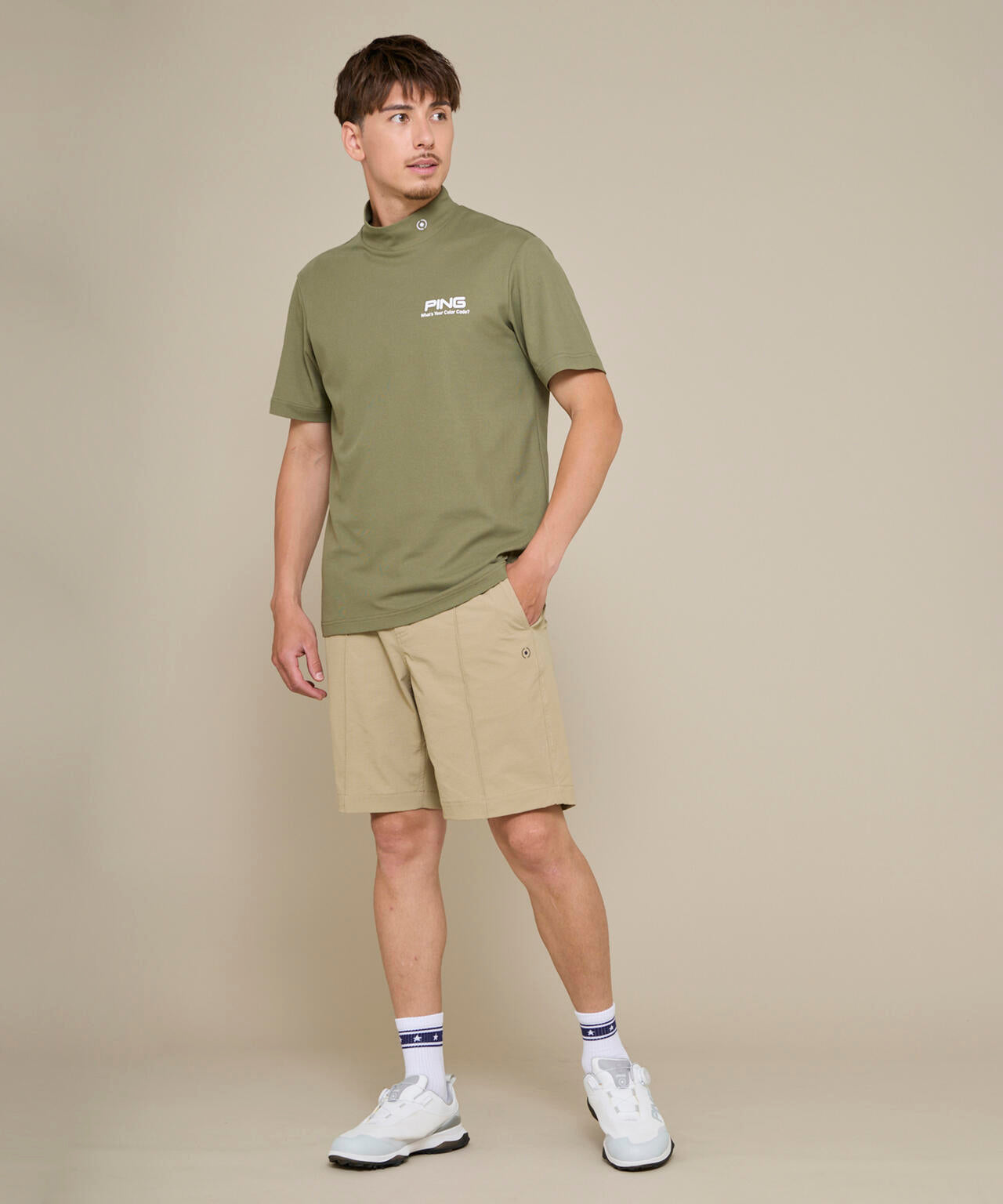 【PING APPAREL】【10カラーシリーズ】PEカノコ半袖ハイネックシャツ ＜NATIVE＞ (MENS)