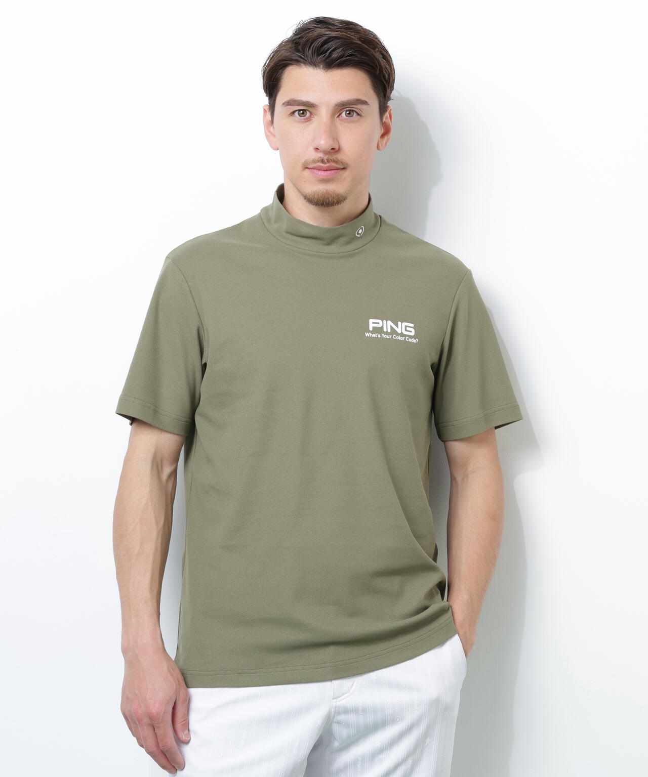 【PING APPAREL】【10カラーシリーズ】PEカノコ半袖ハイネックシャツ ＜NATIVE＞ (MENS)