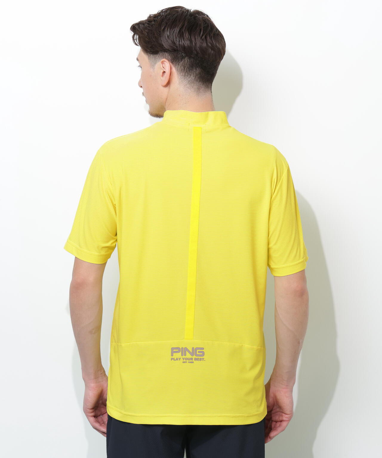 【PING APPAREL】シングルメッシュ レイブロック半袖ハイネックシャツ ＜PERFORMANCE＞ (MENS)