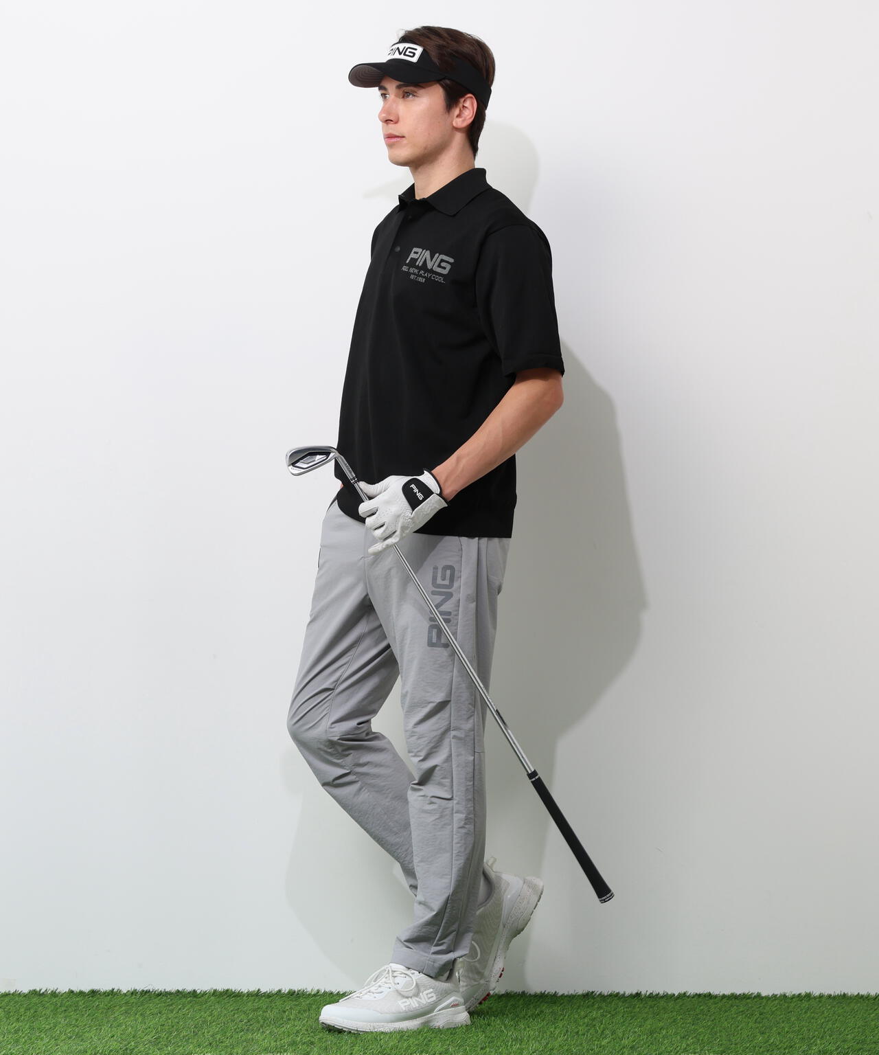 【PING APPAREL】半袖ニットポロシャツ ＜GOLD＞ (MENS)