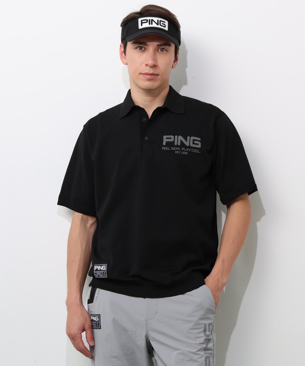 【PING APPAREL】半袖ニットポロシャツ ＜GOLD＞ (MENS)