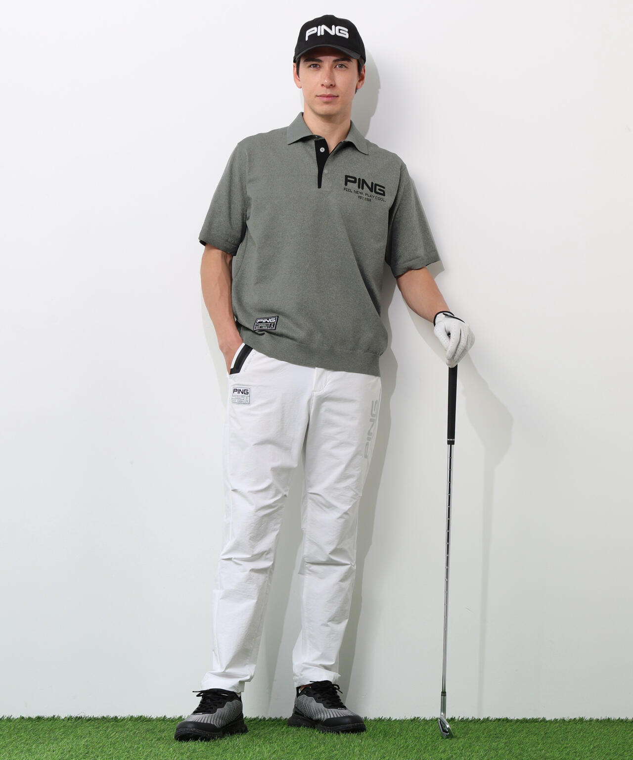 【PING APPAREL】半袖ニットポロシャツ ＜GOLD＞ (MENS)