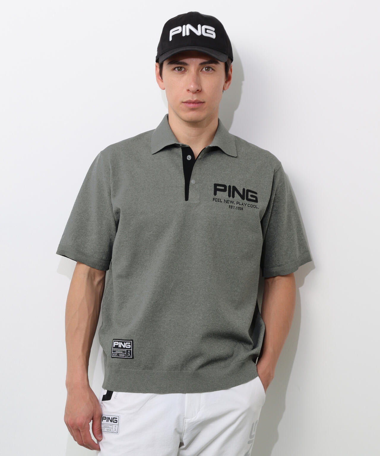 【PING APPAREL】半袖ニットポロシャツ ＜GOLD＞ (MENS)