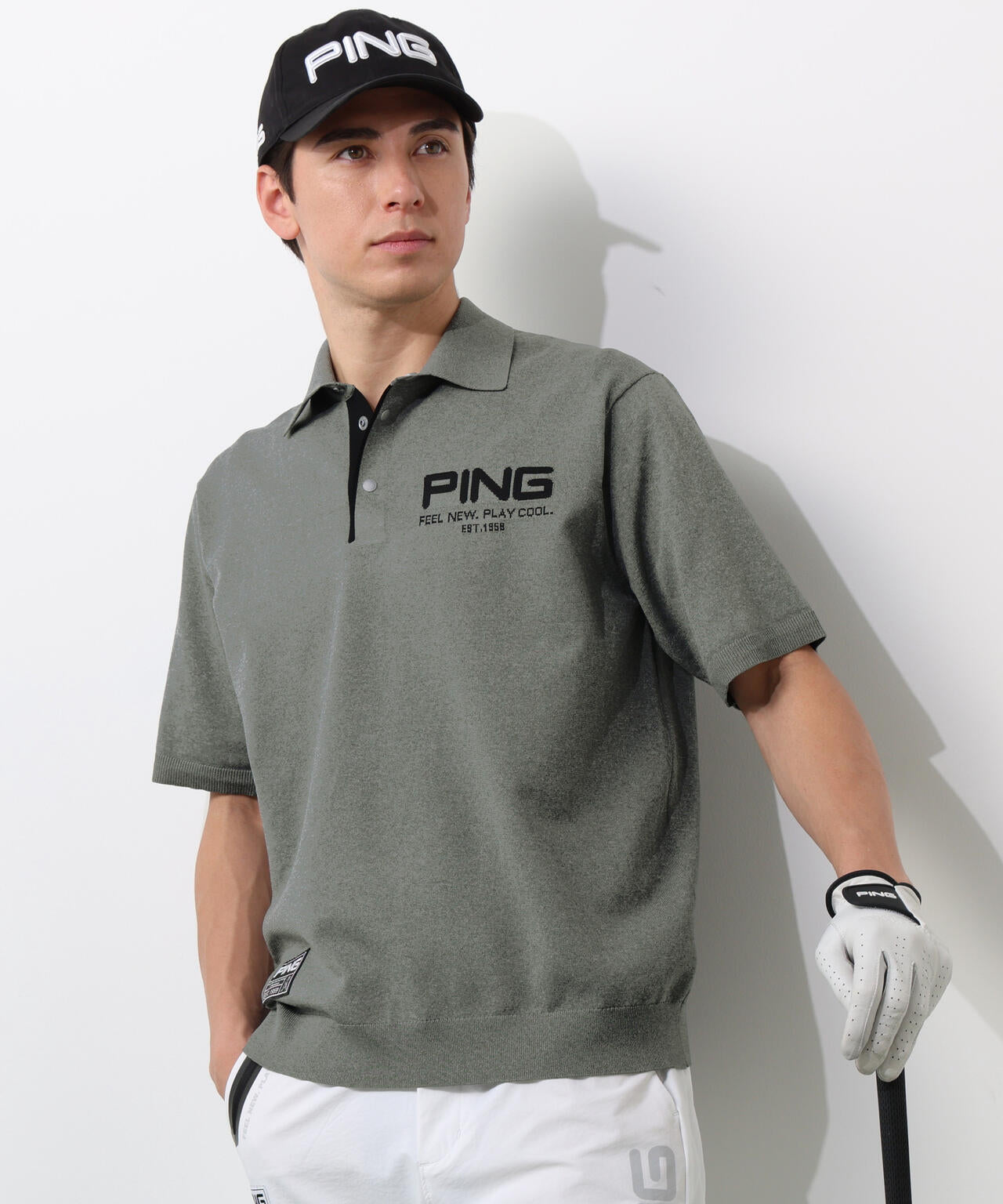 【PING APPAREL】半袖ニットポロシャツ ＜GOLD＞ (MENS)