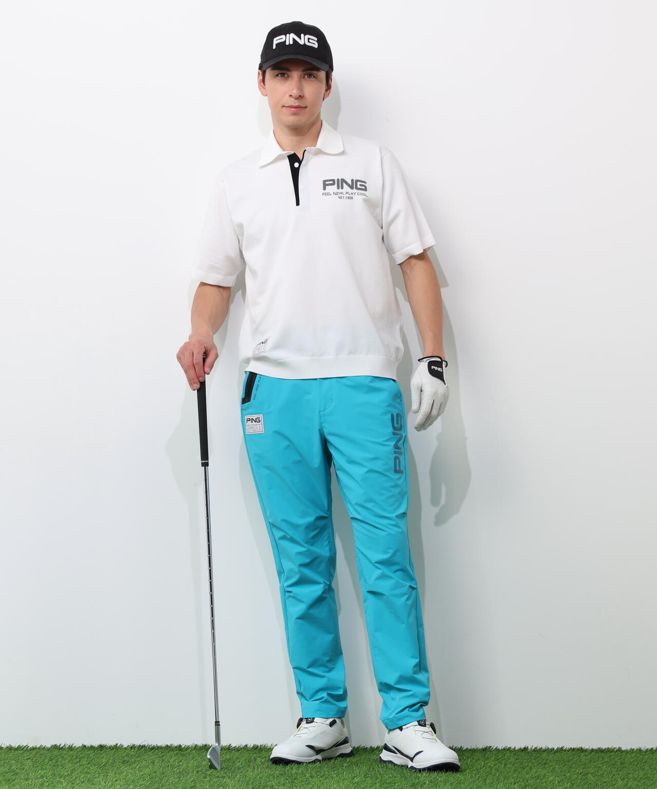 【PING APPAREL】半袖ニットポロシャツ ＜GOLD＞ (MENS)