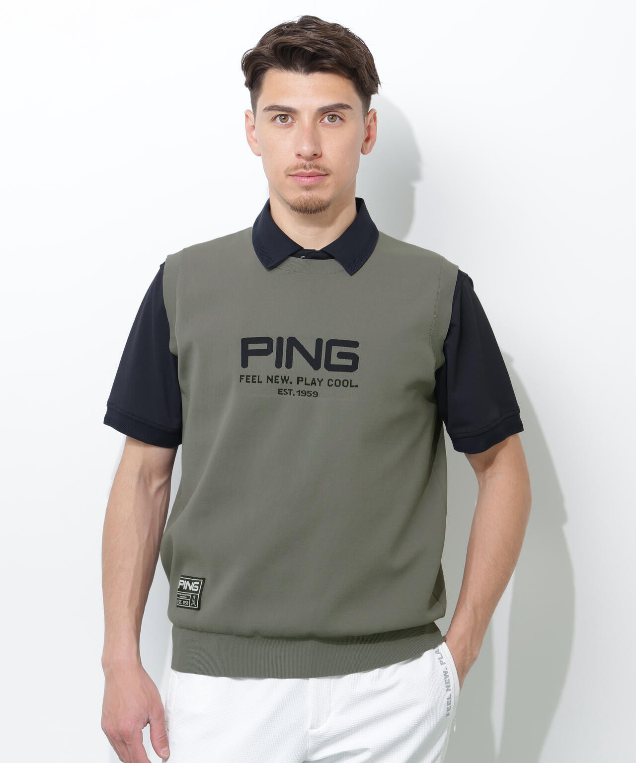 【PING APPAREL】ニットベスト ＜GOLD＞ (MENS)