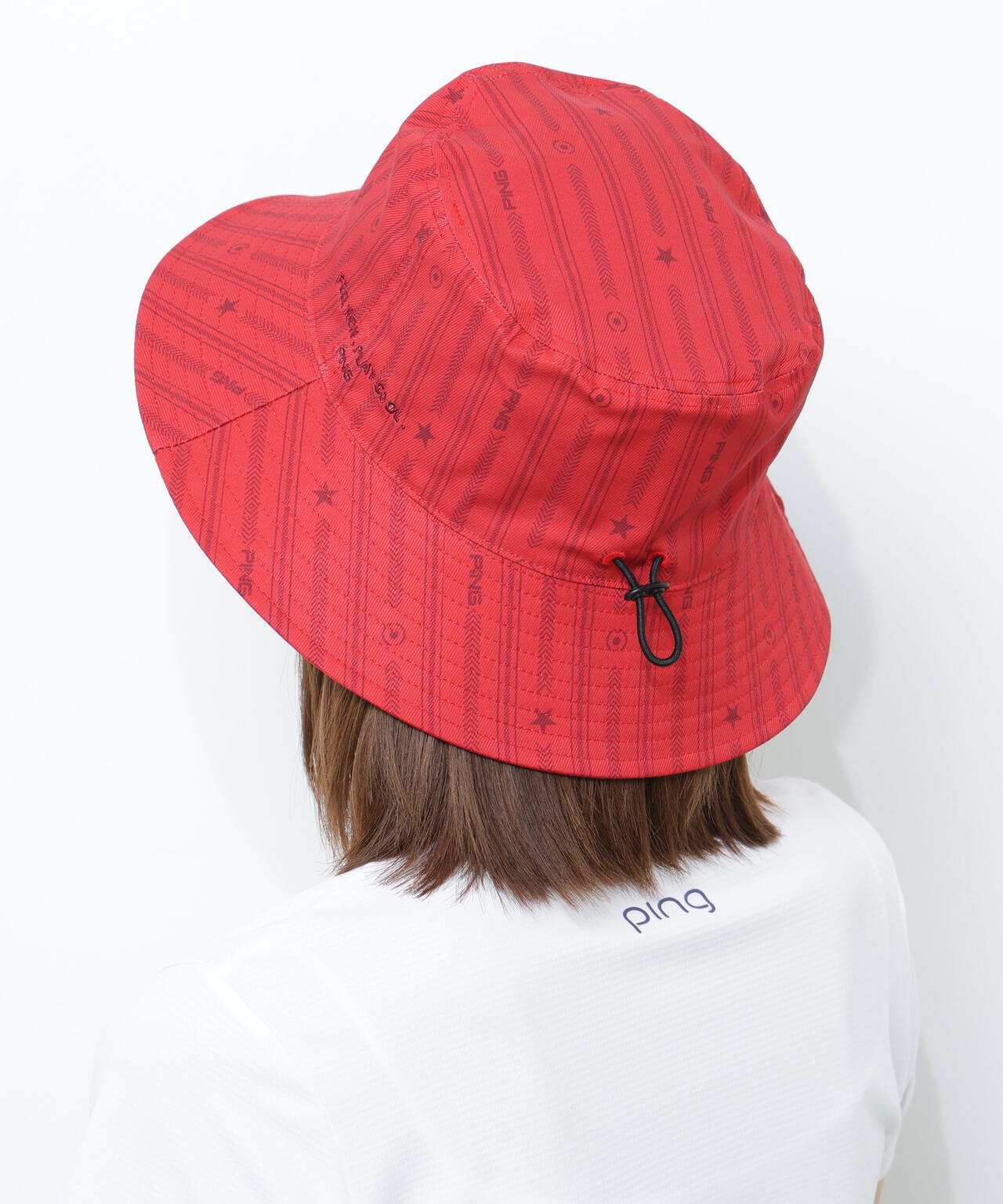 【PING APPAREL】ストライプ総柄プリントリバーシブルハット ＜NATIVE＞(UNISEX)