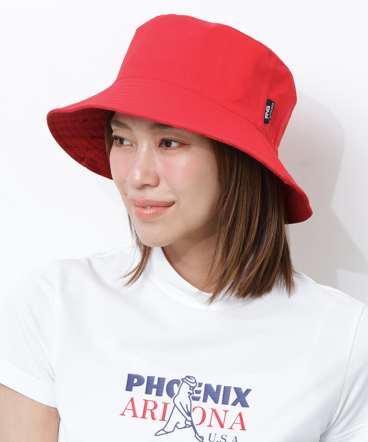 【PING APPAREL】ストライプ総柄プリントリバーシブルハット ＜NATIVE＞(UNISEX)