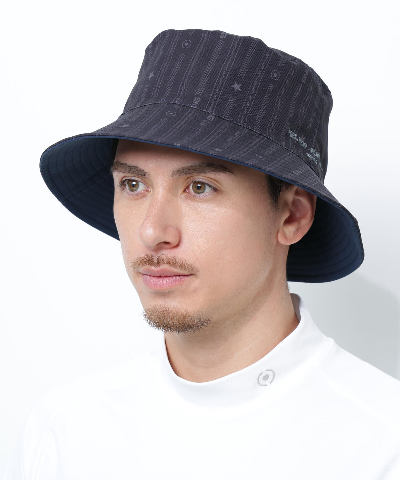 【PING APPAREL】ストライプ総柄プリントリバーシブルハット ＜NATIVE＞(UNISEX)