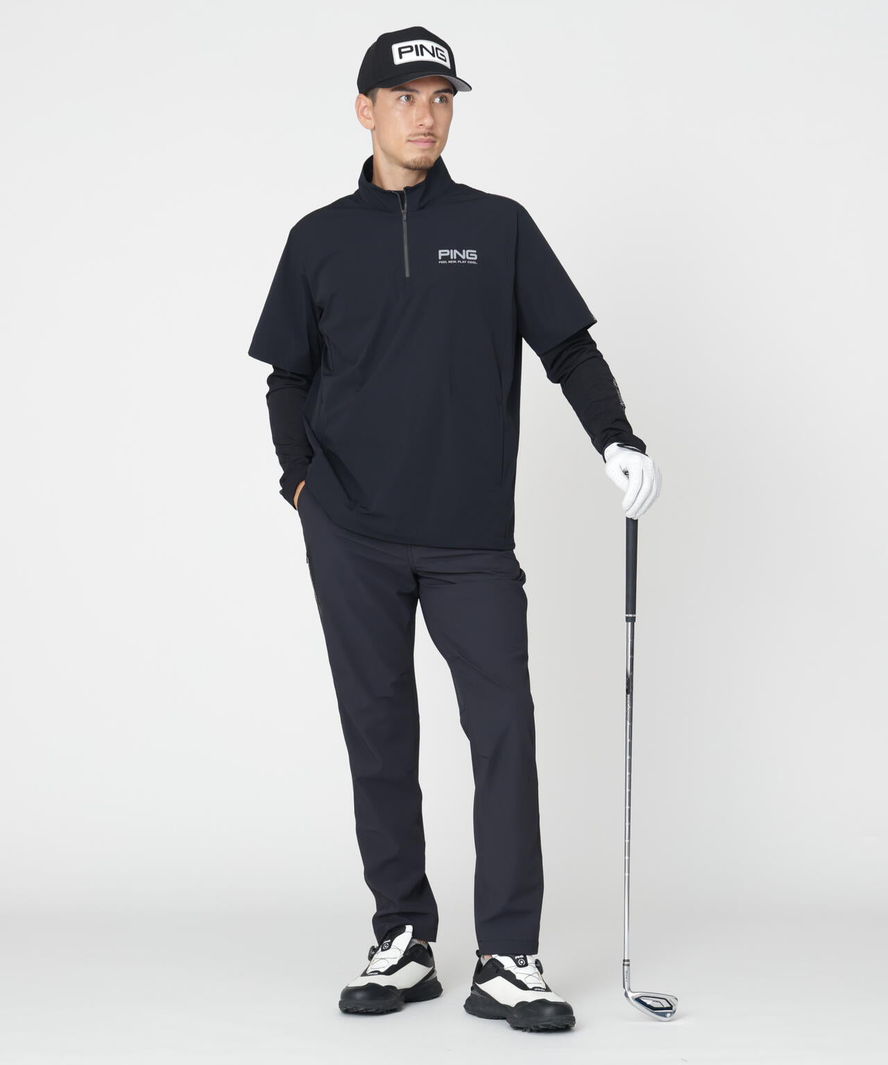［PING APPAREL］［接触冷感・UVカット・撥水］レイヤードツインセット (MENS)