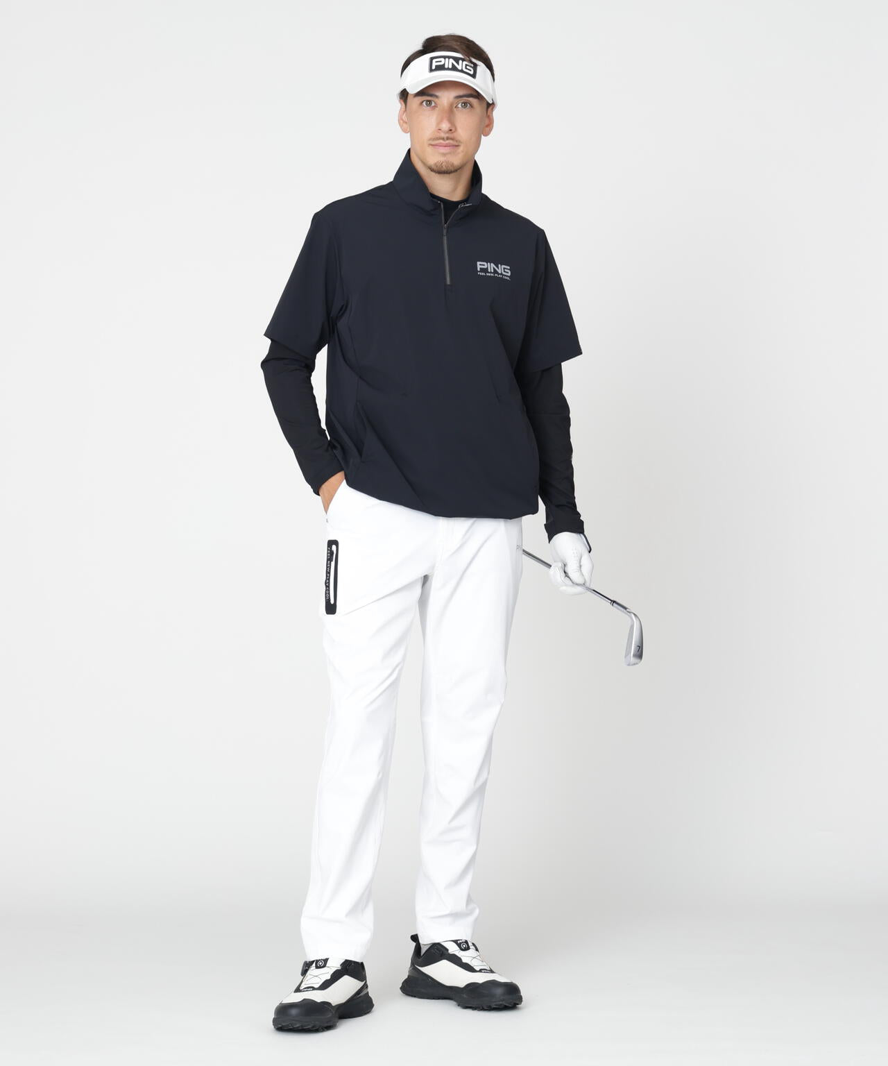 ［PING APPAREL］［接触冷感・UVカット・撥水］レイヤードツインセット (MENS)