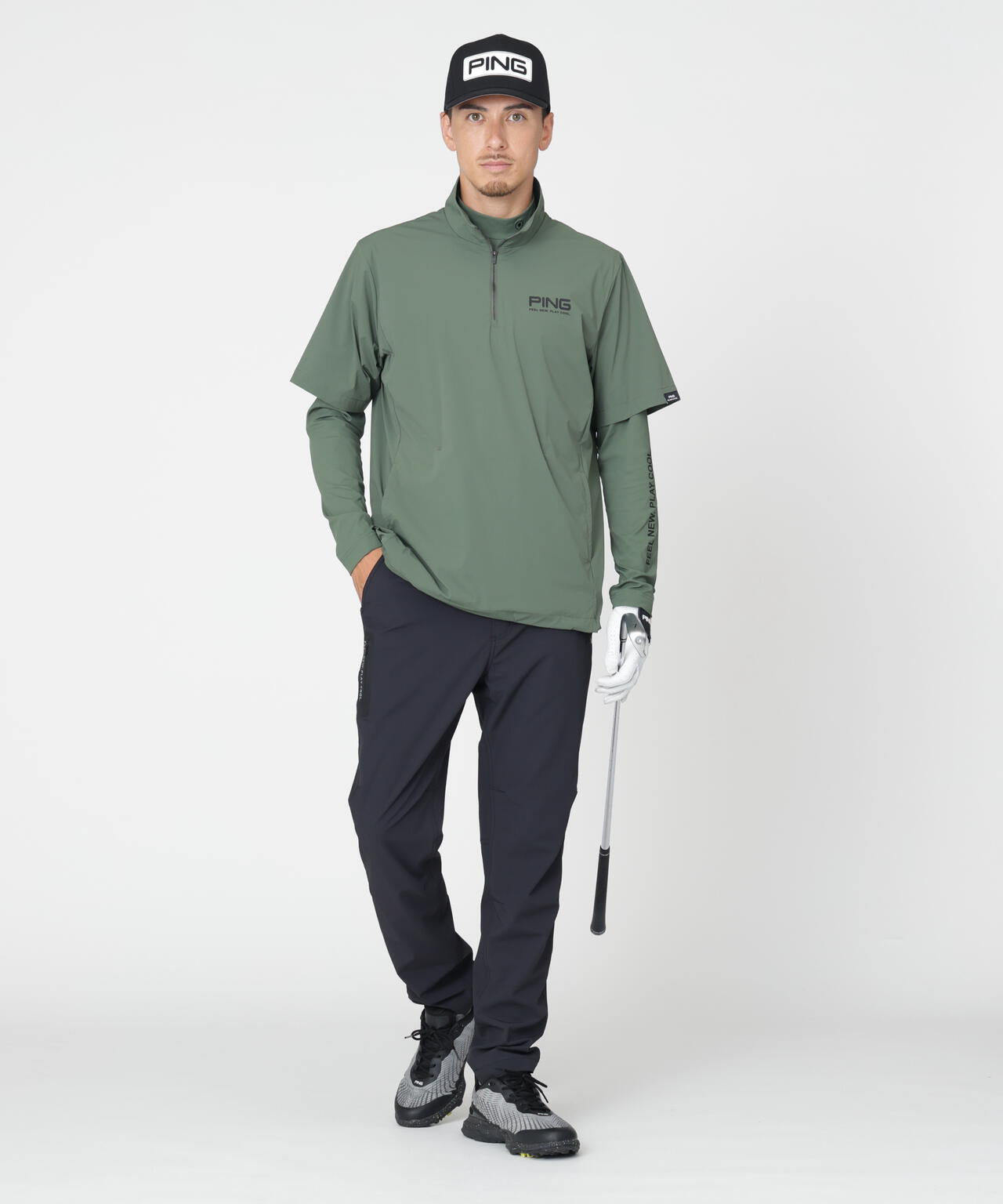 ［PING APPAREL］［接触冷感・UVカット・撥水］レイヤードツインセット (MENS)