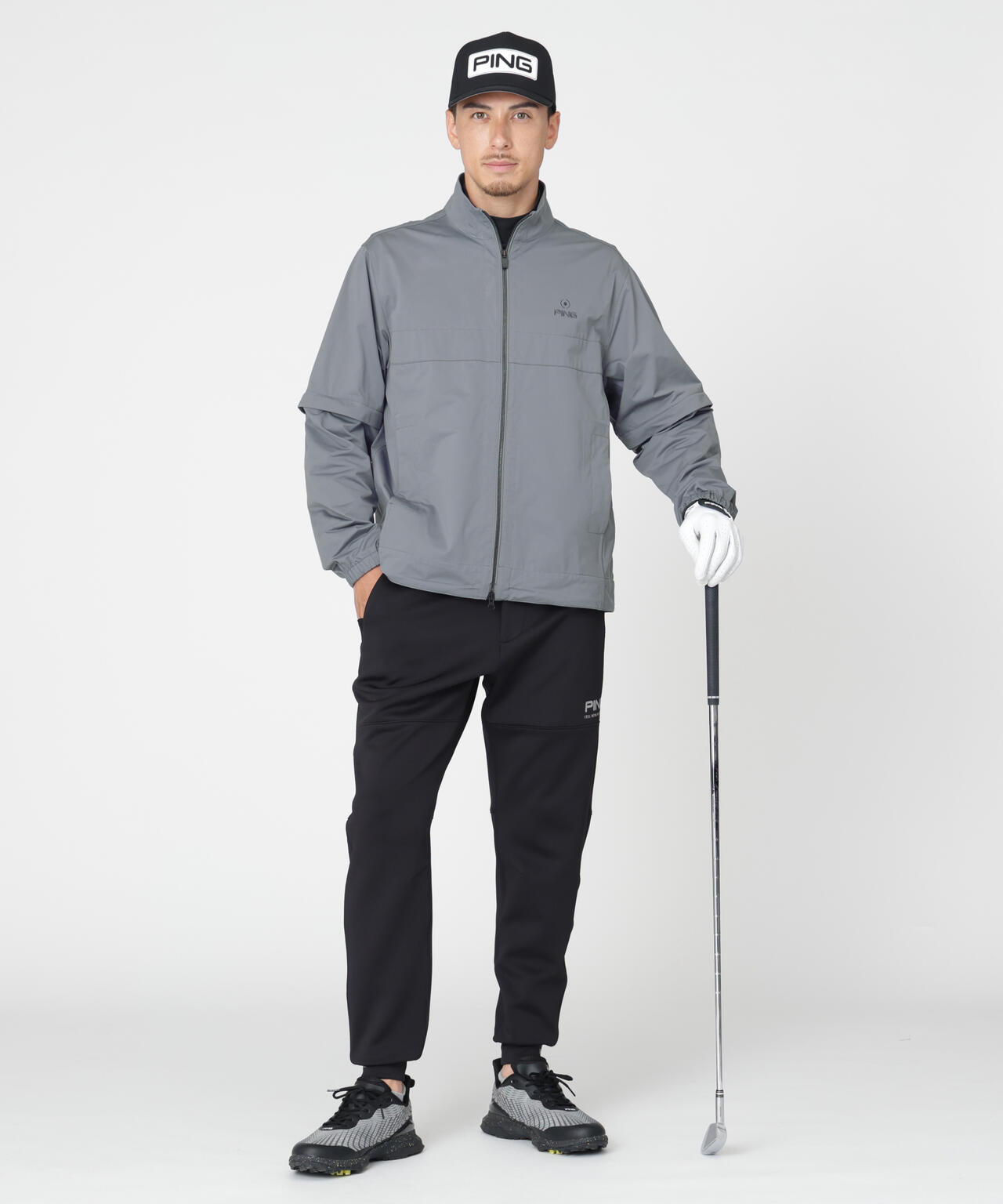 【PING APPAREL】ストレッチハイゲージ天竺2WAYスタンドフルジップブルゾン (MENS)