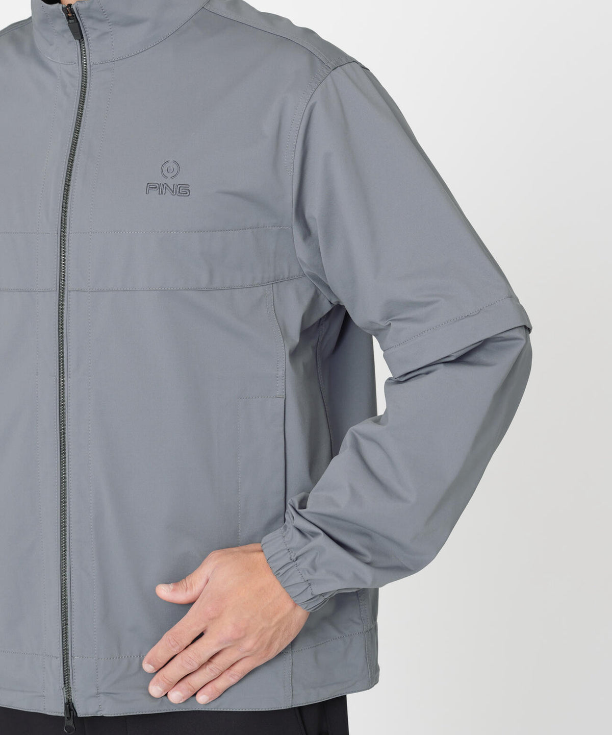 【PING APPAREL】ストレッチハイゲージ天竺2WAYスタンドフルジップブルゾン (MENS)