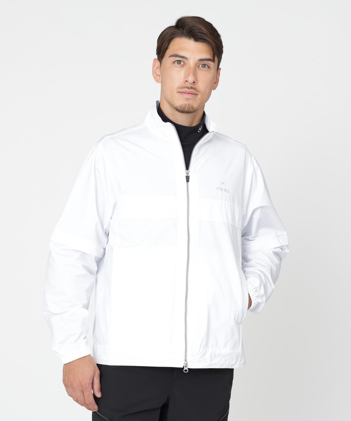 【PING APPAREL】ストレッチハイゲージ天竺2WAYスタンドフルジップブルゾン (MENS)