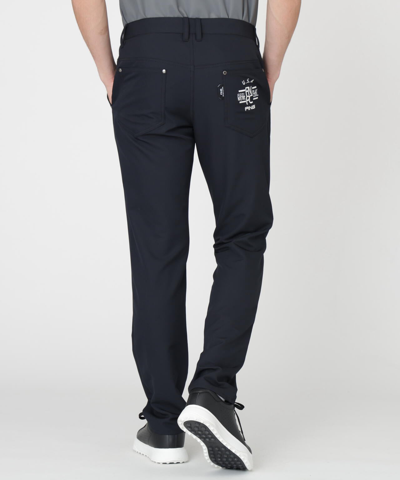 【PING APPAREL】全方向ストレッチ裏グリッドナイロン5ポケットパンツ (MENS)