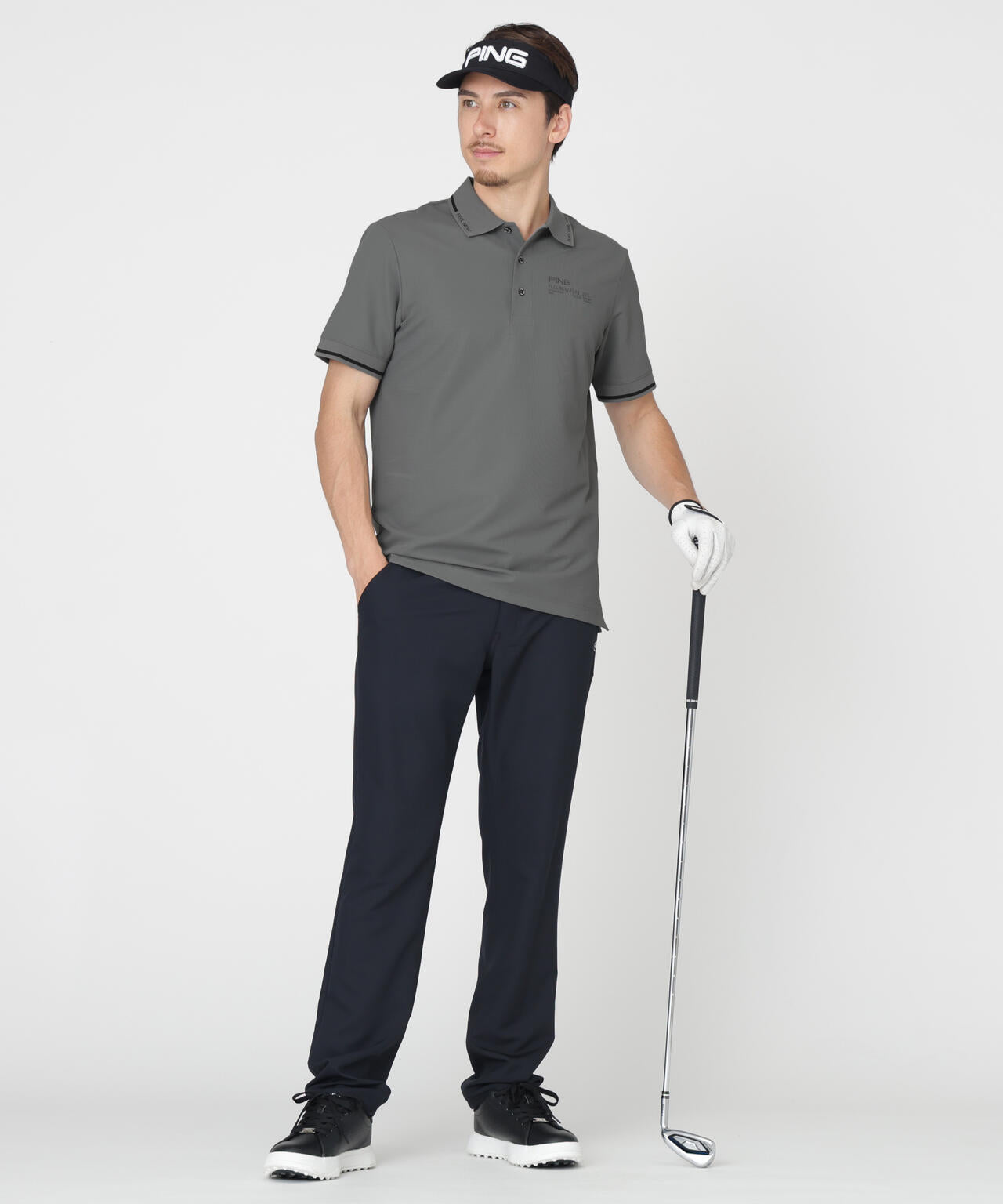 【PING APPAREL】全方向ストレッチ裏グリッドナイロン5ポケットパンツ (MENS)