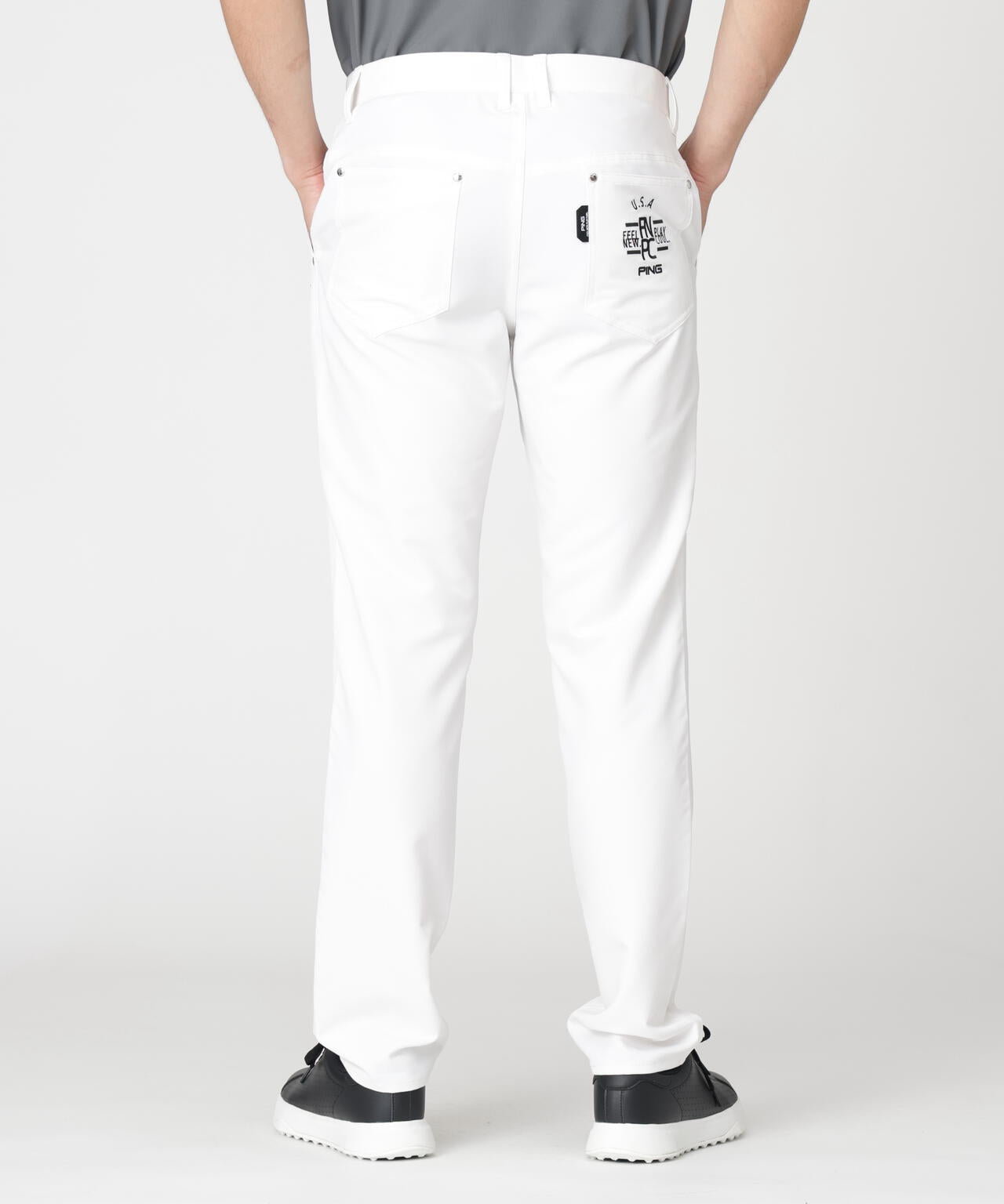 【PING APPAREL】全方向ストレッチ裏グリッドナイロン5ポケットパンツ (MENS)