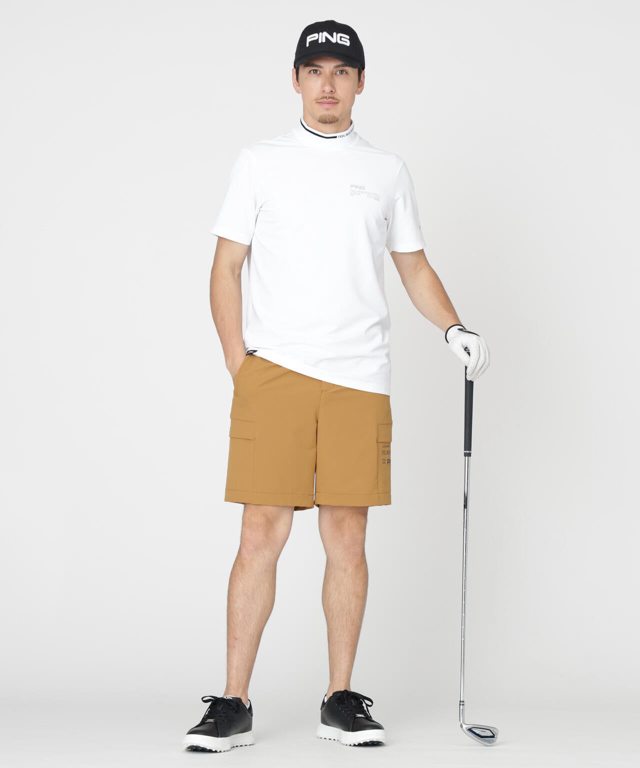 ［PING APPAREL］［UVカット・吸水速乾］ダブルストレッチフラップショートパンツ (MENS)