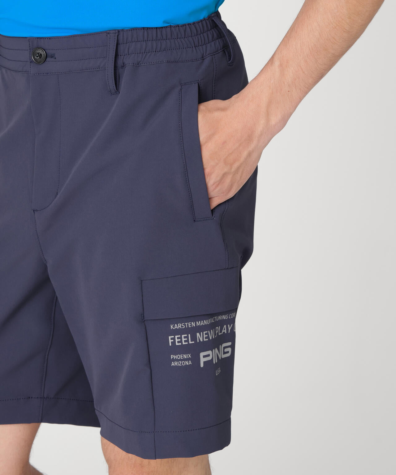 ［PING APPAREL］［UVカット・吸水速乾］ダブルストレッチフラップショートパンツ (MENS)