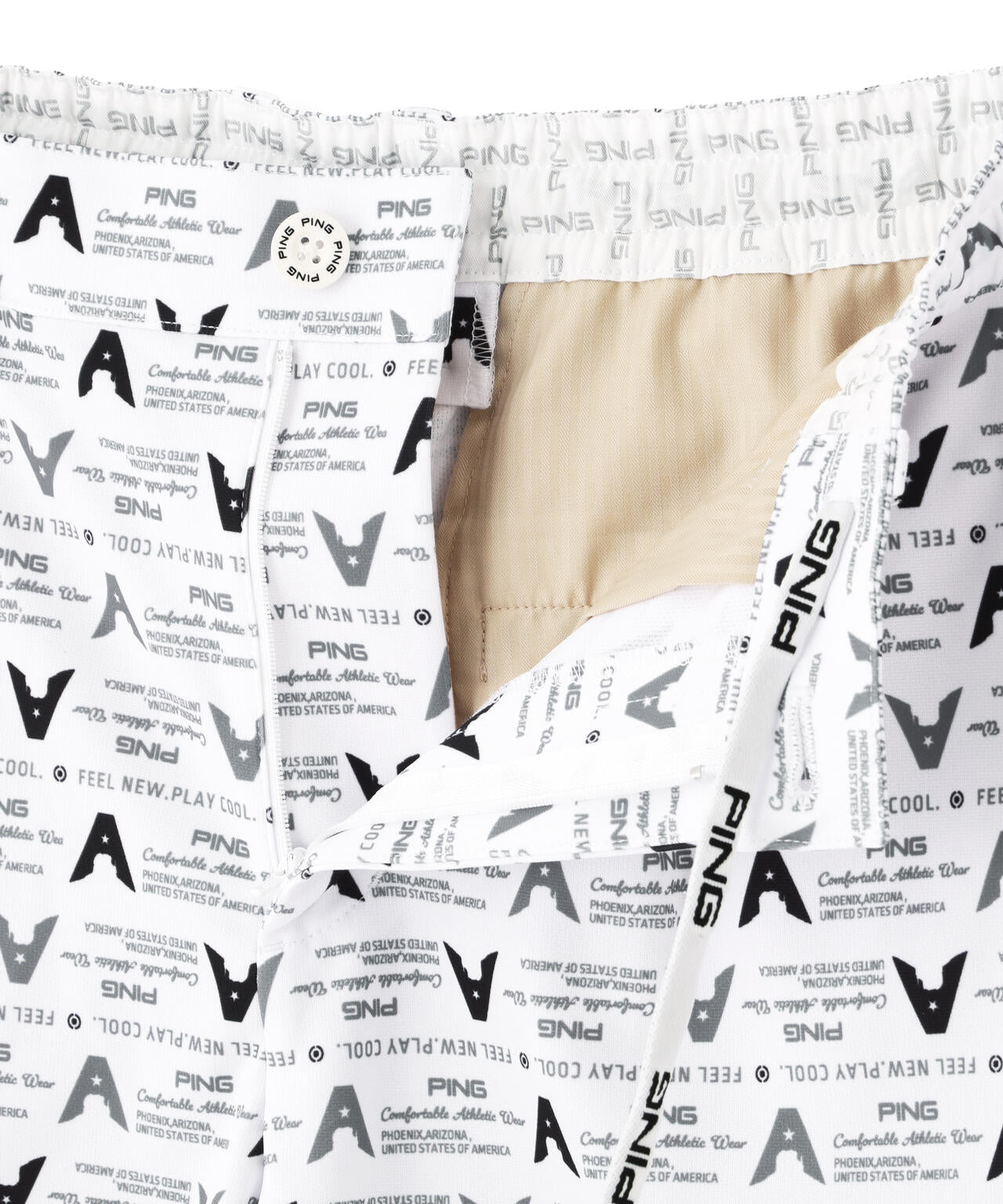 ［PING APPAREL］［UVカット・吸水速乾］総柄ショートパンツ ＜GOLD＞ (MENS)