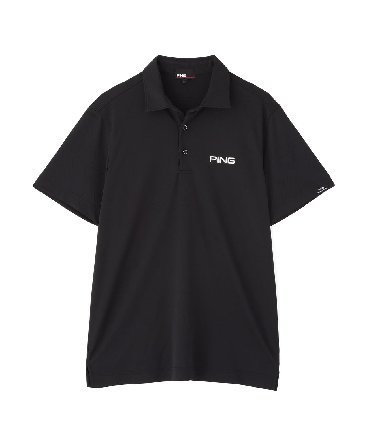 ［PING APPAREL］［吸水速乾・ストレッチ］三角幾何学柄ジャガード半袖ポロシャツ (MENS)