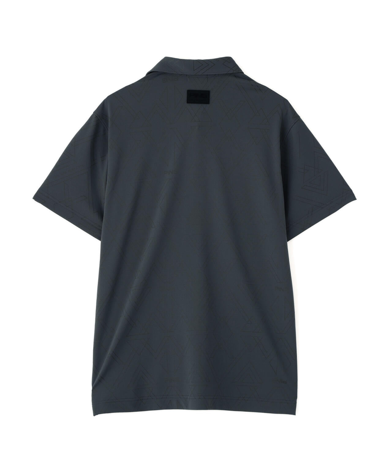 ［PING APPAREL］［吸水速乾・ストレッチ］三角幾何学柄ジャガード半袖ポロシャツ (MENS)