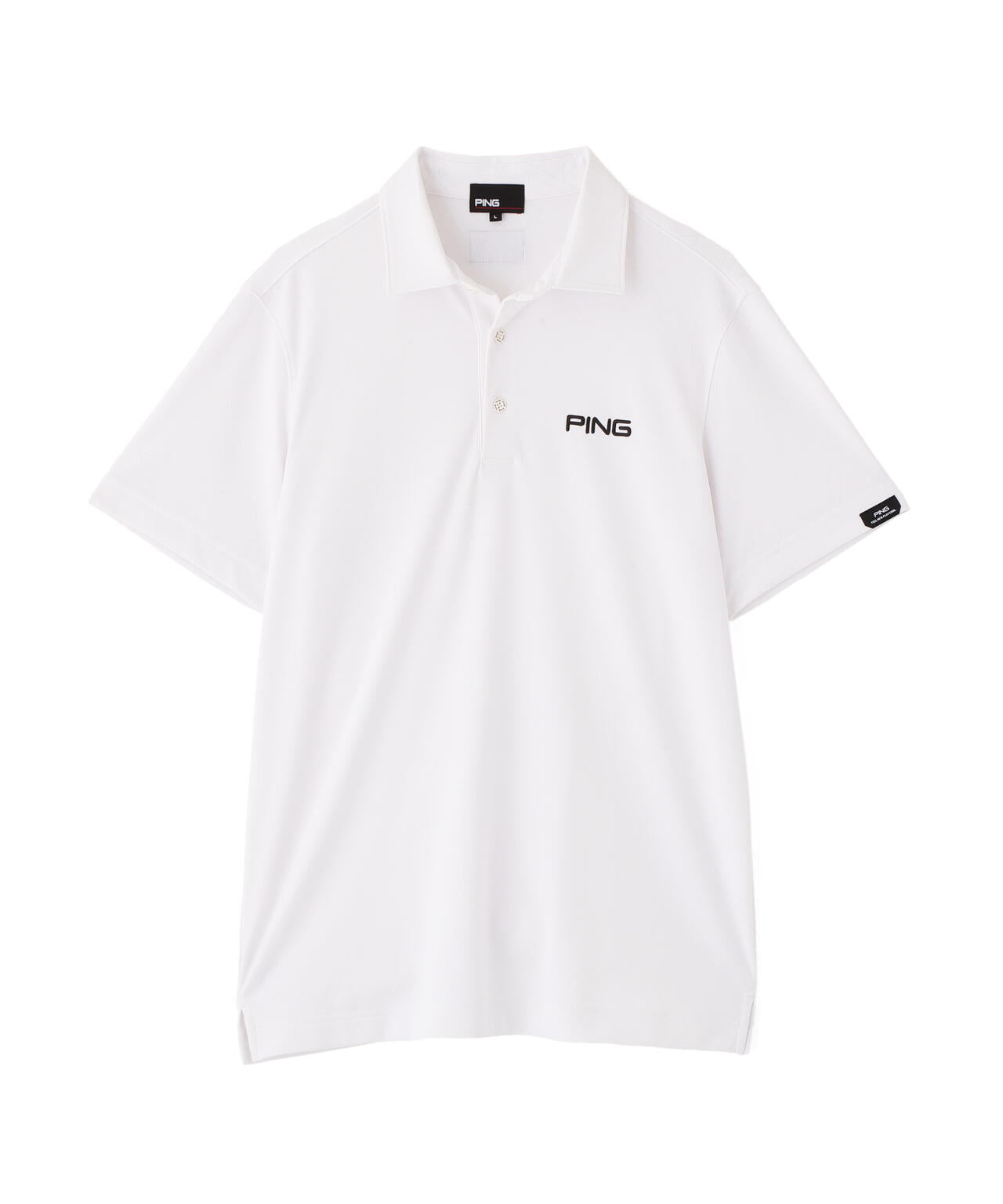 ［PING APPAREL］［吸水速乾・ストレッチ］三角幾何学柄ジャガード半袖ポロシャツ (MENS)