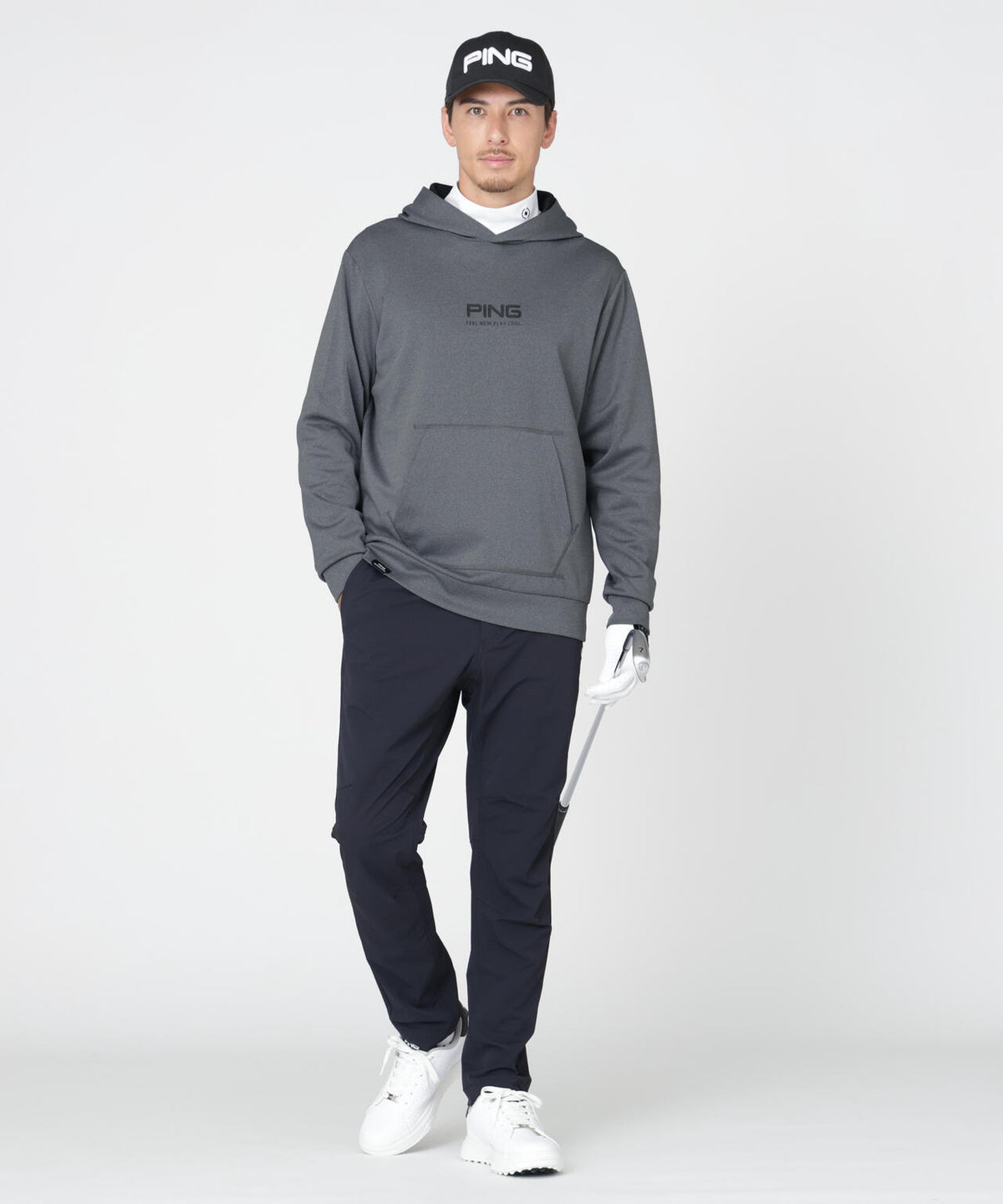 【PING APPAREL】全方向ストレッチスウェットプルオーバーフーディー (MENS)