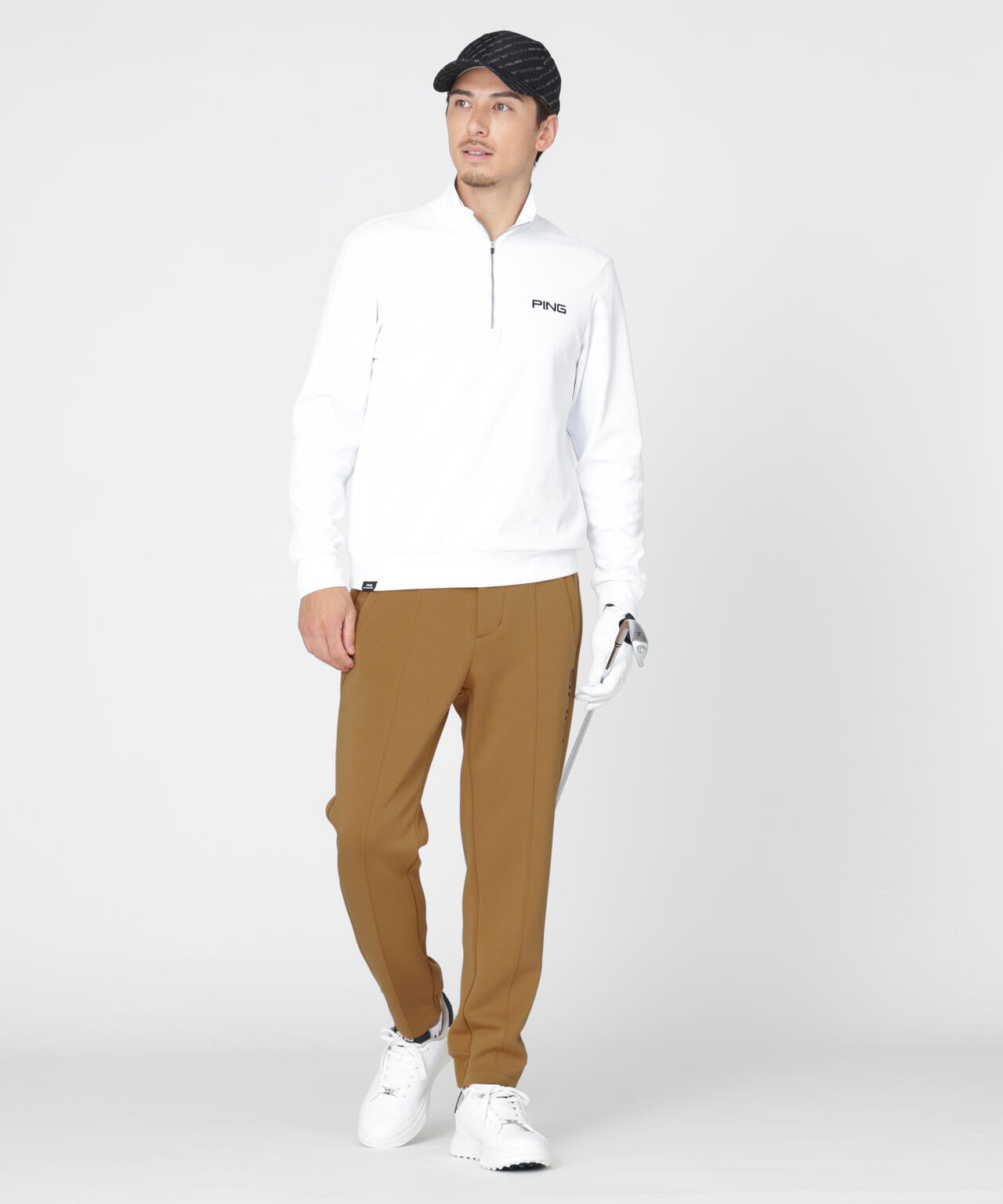 【PING APPAREL】メッシュリバーニットハーフジップカットソー (MENS)