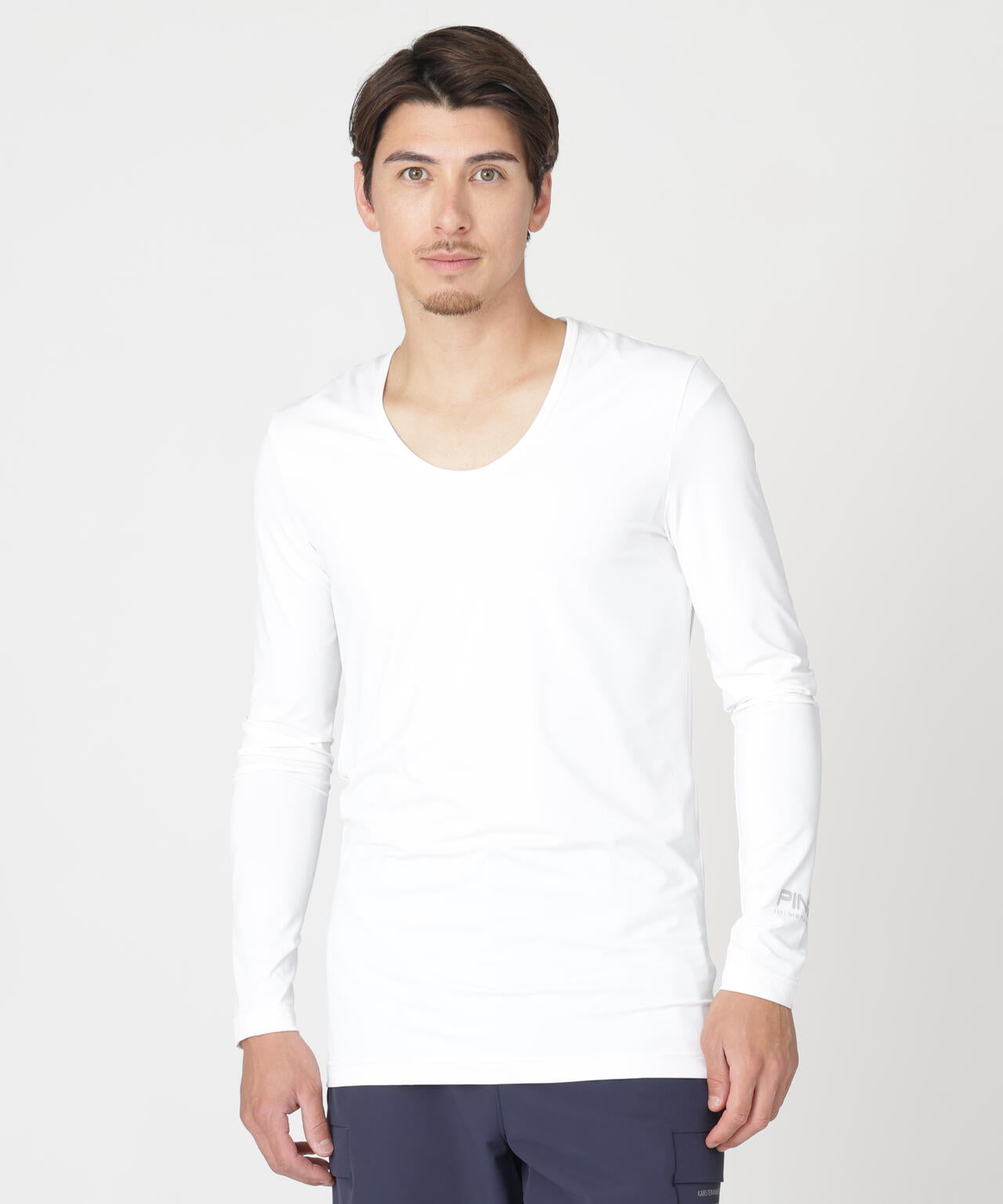 ［PING APPAREL］［UVカット・接触冷感］ベア天竺長袖Uネックインナー (MENS)