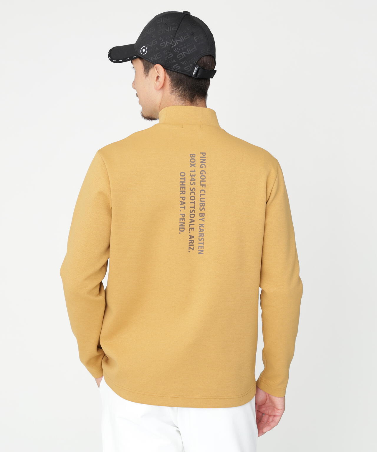 【PING APPAREL】ANSERプリントストレッチダンボール長袖ハイネックシャツ (MENS)