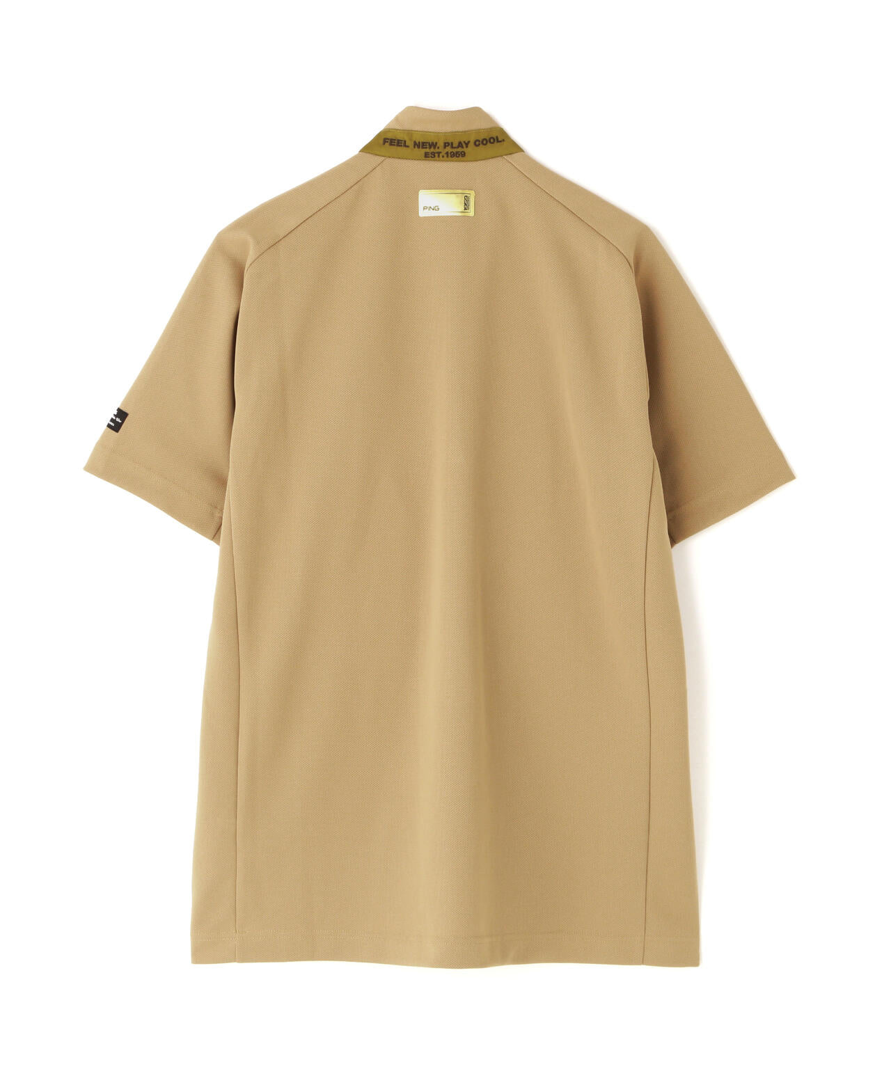 ［PING APPAREL］［吸水速乾・遮熱］オクタピンメッシュ半袖ハーフジップハイネックシャツ ＜GOLD＞ (MENS)