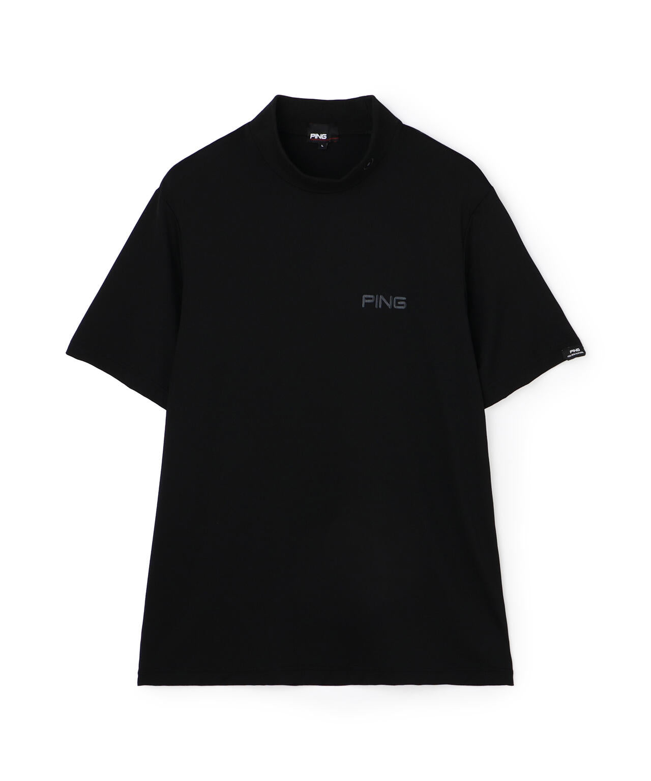 ［PING APPAREL］［接触冷感］ナイロンサッカー衿リブ半袖ハイネックシャツ (MENS)