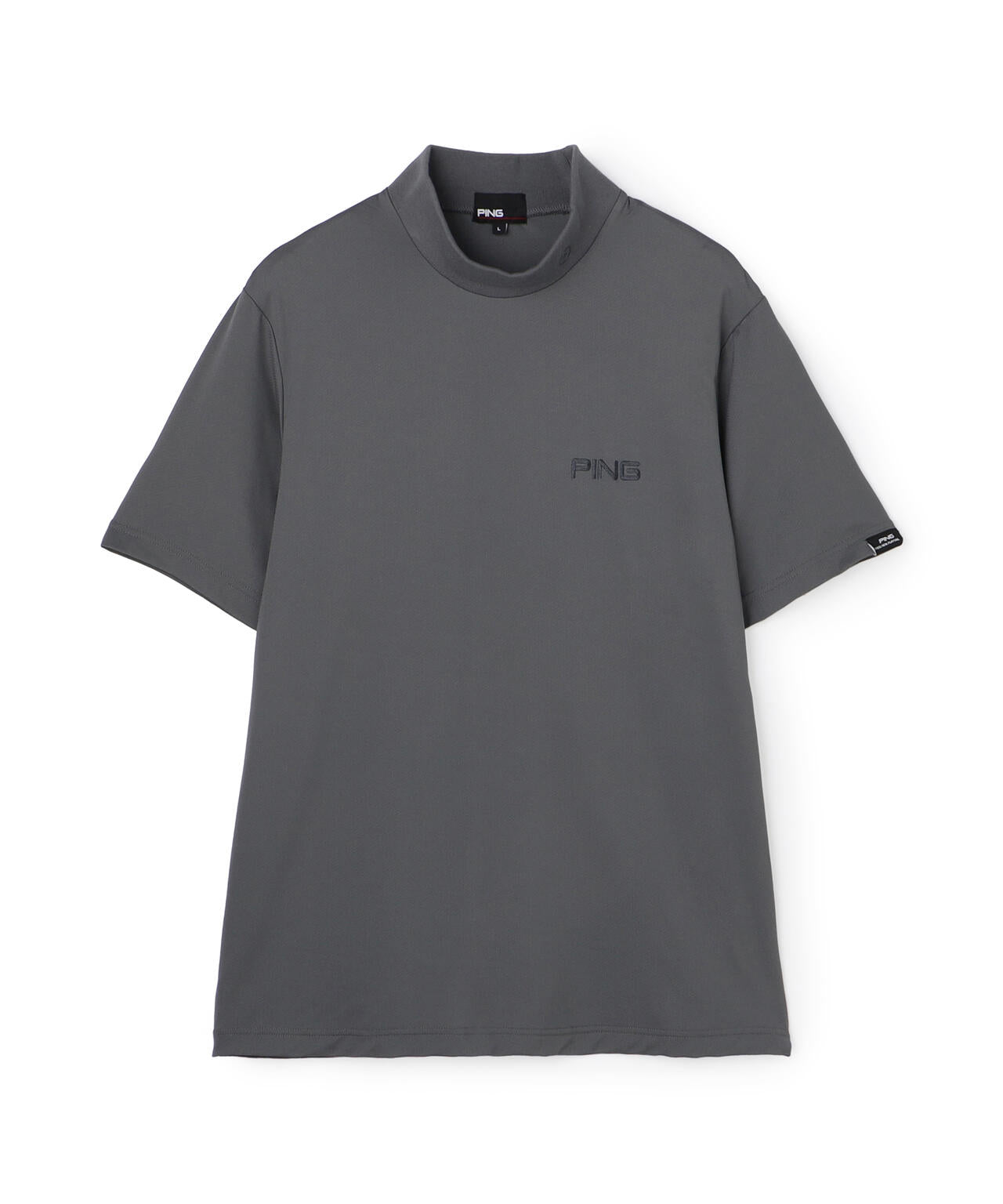 ［PING APPAREL］［接触冷感］ナイロンサッカー衿リブ半袖ハイネックシャツ (MENS)