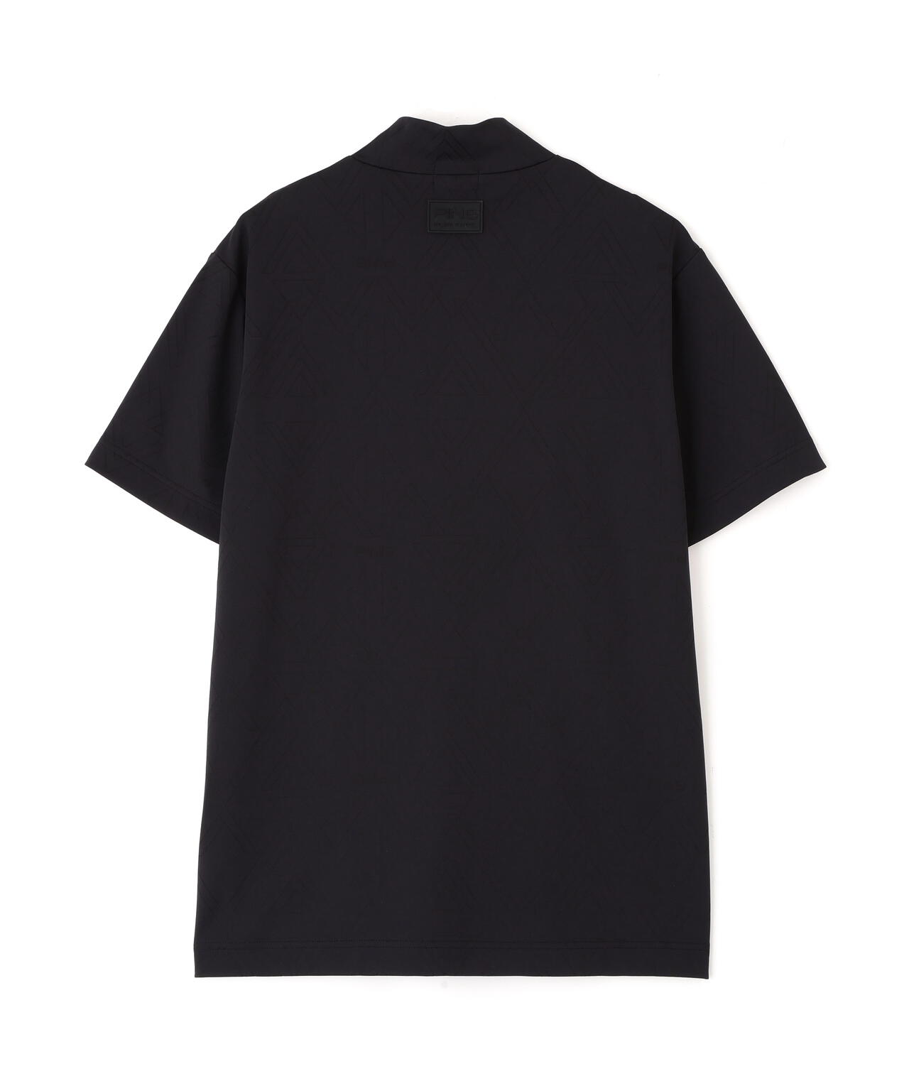 ［PING APPAREL］［吸水速乾・ストレッチ］幾何学柄ジャカード半袖ハイネックシャツ (MENS)