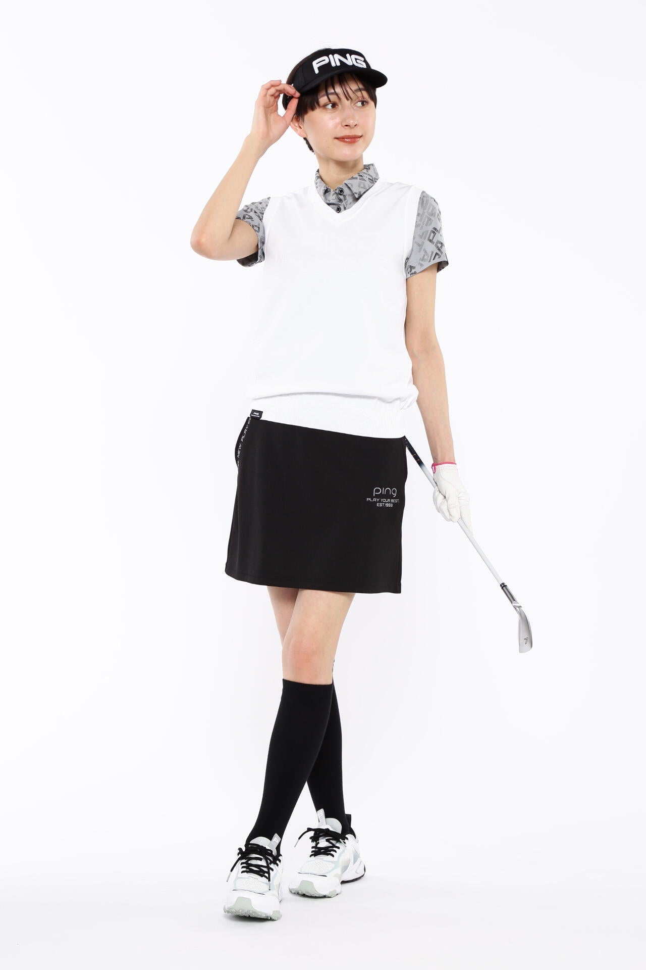 【PING APPAREL】バイアスデジタルロゴジャカードポロシャツ ＜PERFORMANCE＞ (LADIES)