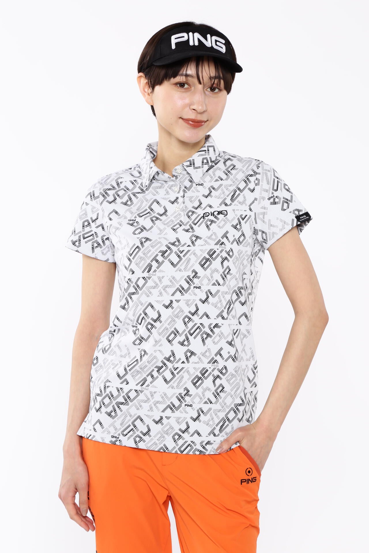 【PING APPAREL】バイアスデジタルロゴジャカードポロシャツ ＜PERFORMANCE＞ (LADIES)