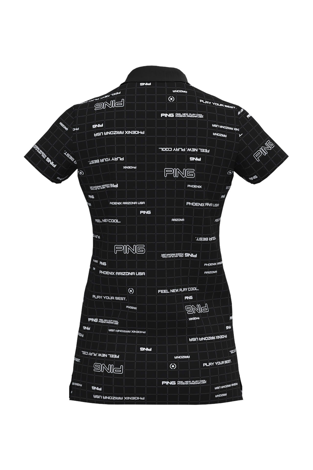 【PING APPAREL】デジタルグリッド柄サラマックスUV半袖ポロシャツ ＜PERFORMANCE＞ (LADIES)