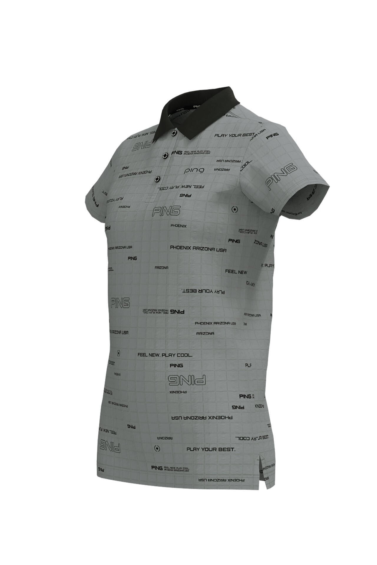 【PING APPAREL】デジタルグリッド柄サラマックスUV半袖ポロシャツ ＜PERFORMANCE＞ (LADIES)