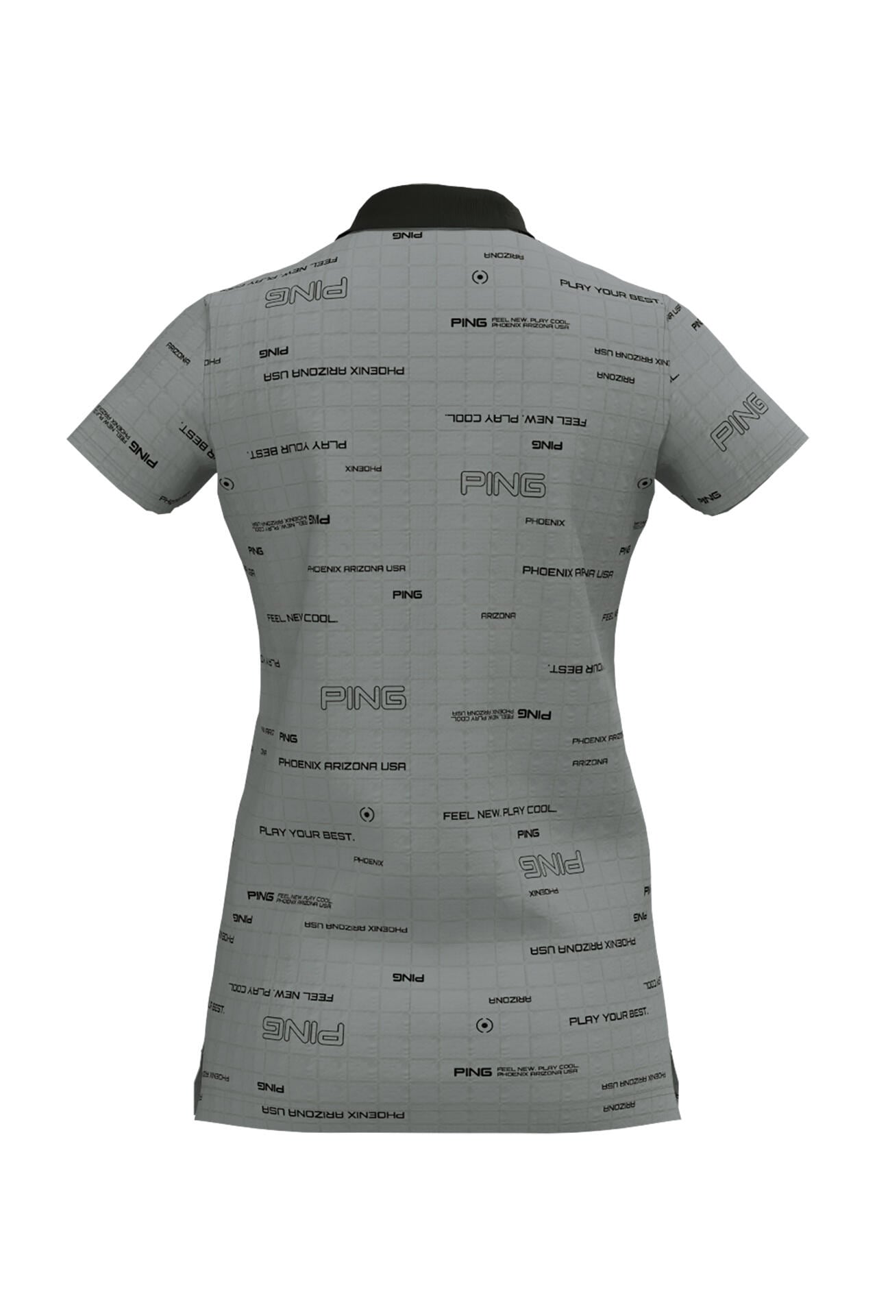 【PING APPAREL】デジタルグリッド柄サラマックスUV半袖ポロシャツ ＜PERFORMANCE＞ (LADIES)