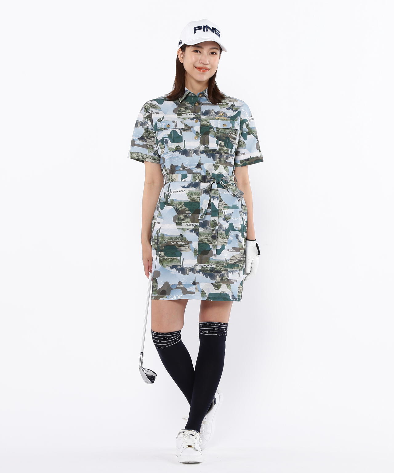 【PING APPAREL】全方向ストレッチサッカー半袖ワンピース ＜LADIES LINE＞＜NATIVE＞ (LADIES)