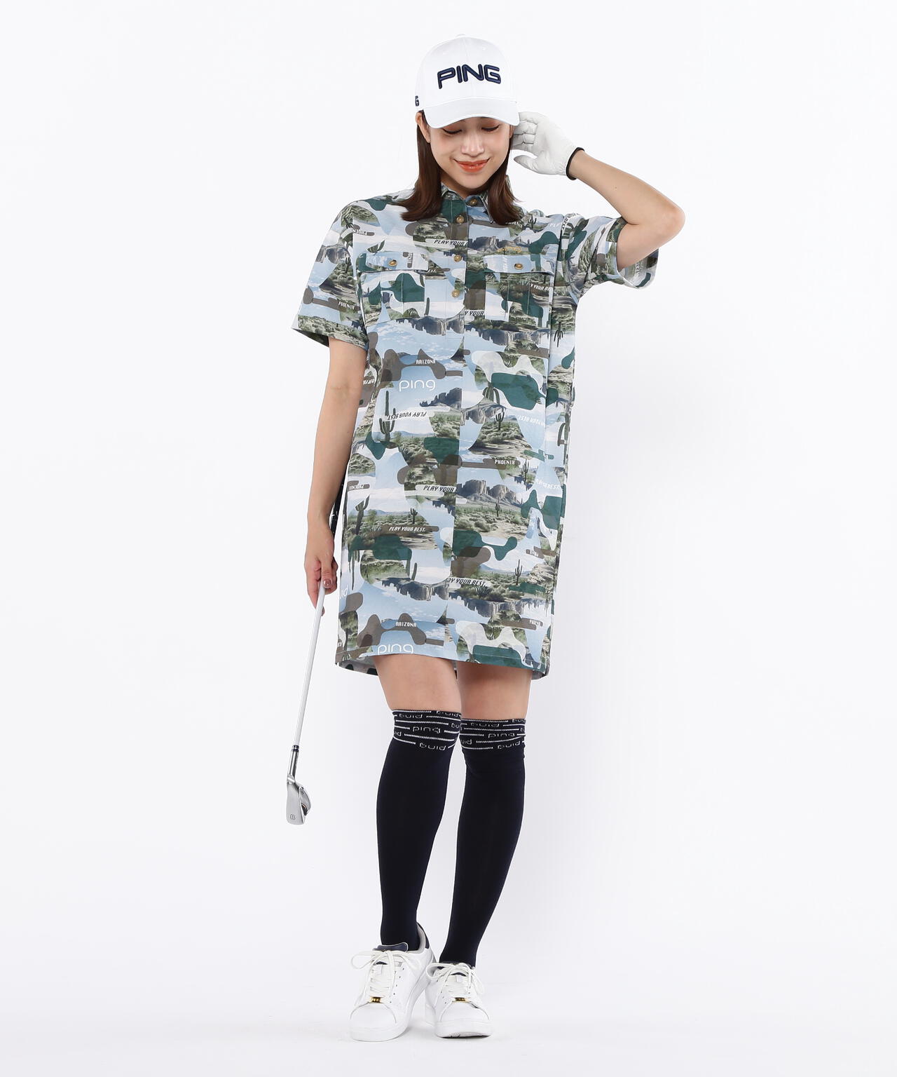 【PING APPAREL】全方向ストレッチサッカー半袖ワンピース ＜LADIES LINE＞＜NATIVE＞ (LADIES)