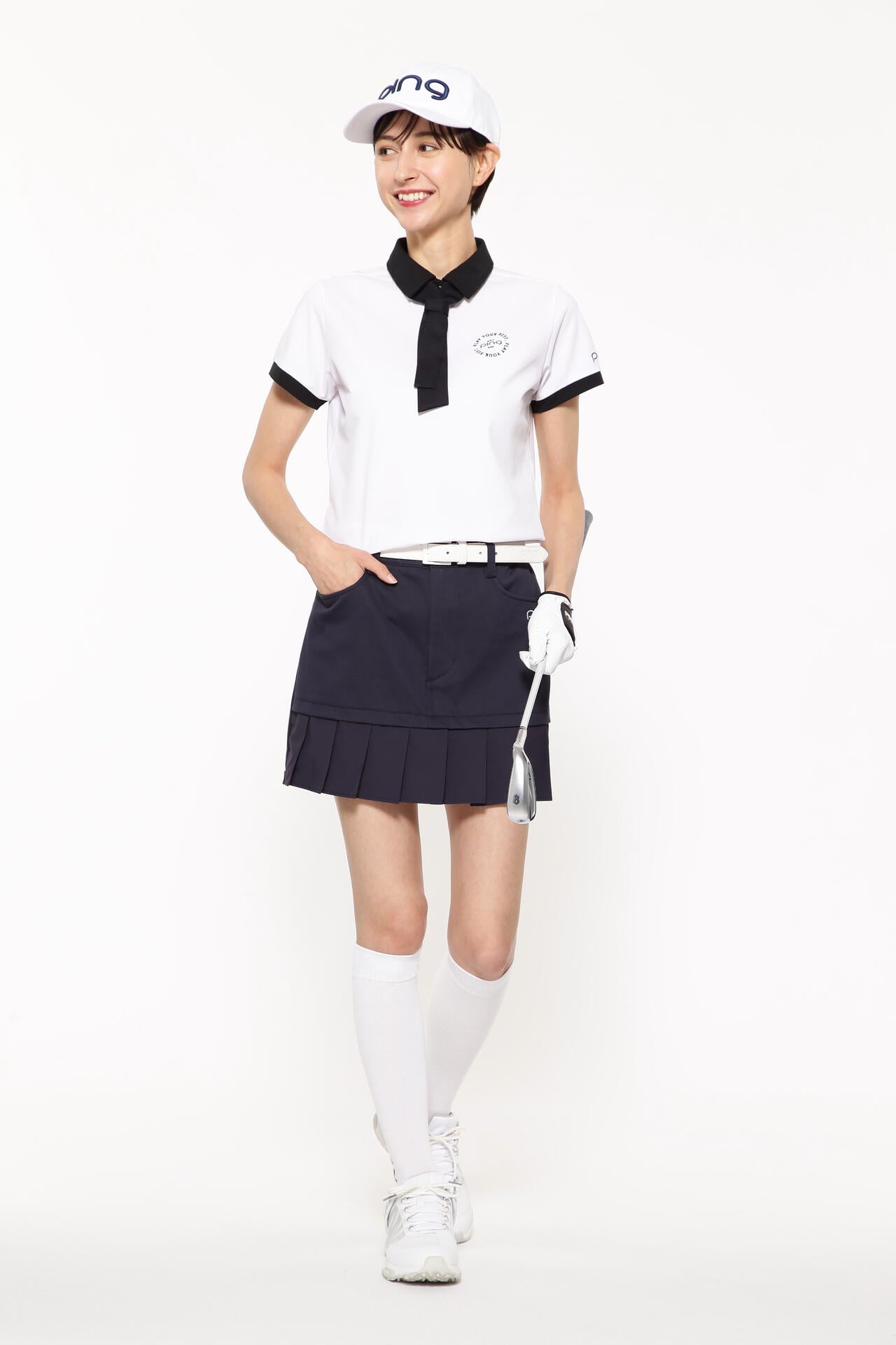 【PING APPAREL】フェイクレイヤードプリーツスカート ＜LADIES LINE＞＜NATIVE＞ (LADIES)