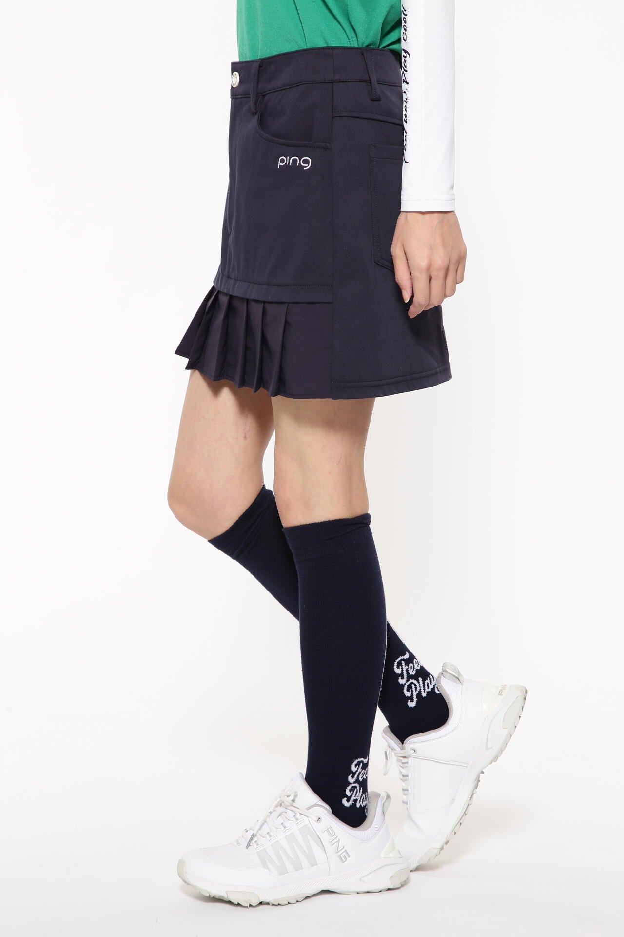 【PING APPAREL】フェイクレイヤードプリーツスカート ＜LADIES LINE＞＜NATIVE＞ (LADIES)