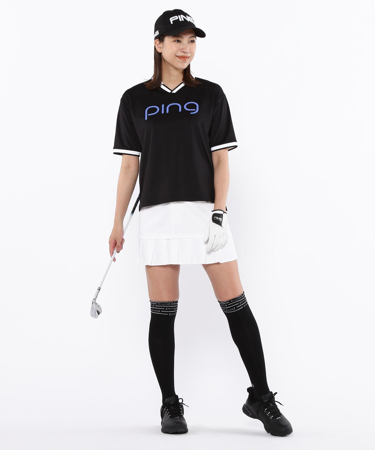 【PING APPAREL】涼風-SUZUKAZE メッシュパネルジャガード半袖ポロシャツ ＜LADIES LINE＞ (LADIES)